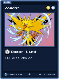 Zapdos · Razor Wind · Common