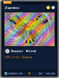 Zapdos · Razor Wind · Foil